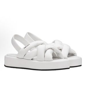 Prada White Chunky Platform Sandals
